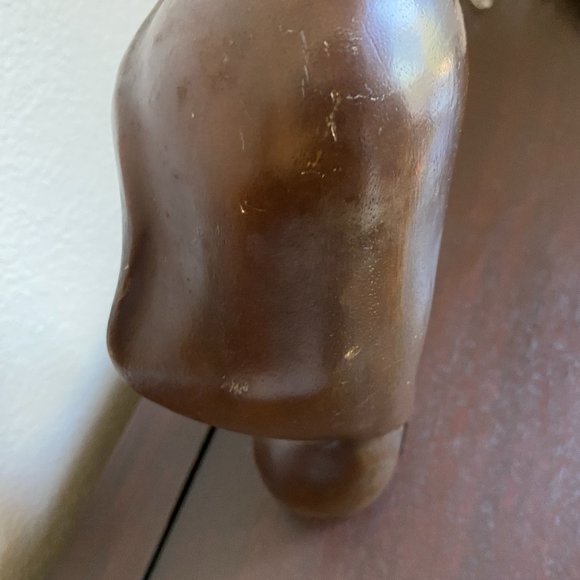 Vintage Mid-Century Art Deco Style Carved Wooden Female Bust Sculpture 11.5" - Picture 15 of 16